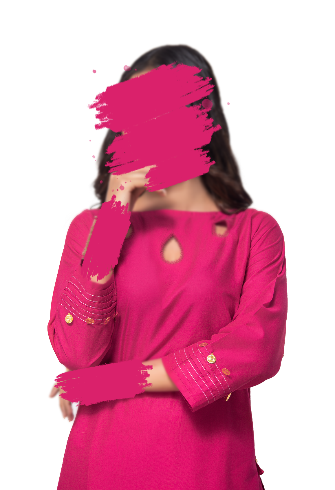 Pink - Solid - AKS-1004 Co-ord - Rozana by AKS