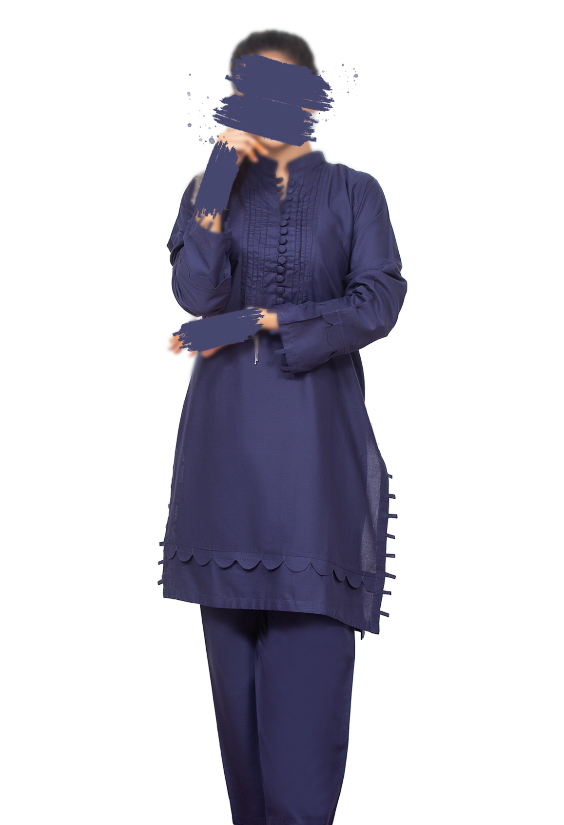 Yale Blue - Solid Co-ord - AKS-1008 - Rozana by AKS