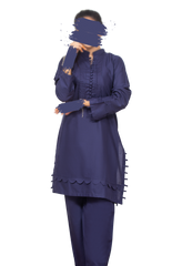 Yale Blue - Solid Co-ord - AKS-1008 - Rozana by AKS